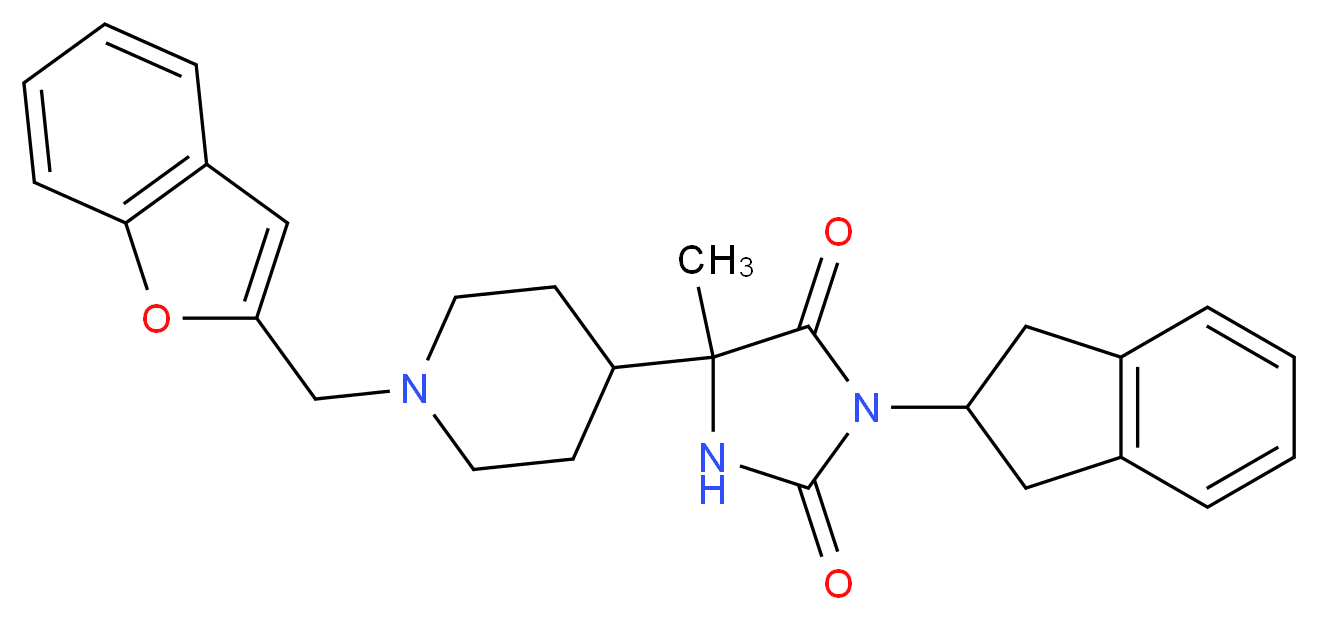 5-[1-(1-benzofuran-2-ylmethyl)-4-piperidinyl]-3-(2,3-dihydro-1H-inden-2-yl)-5-methyl-2,4-imidazolidinedione_Molecular_structure_CAS_)