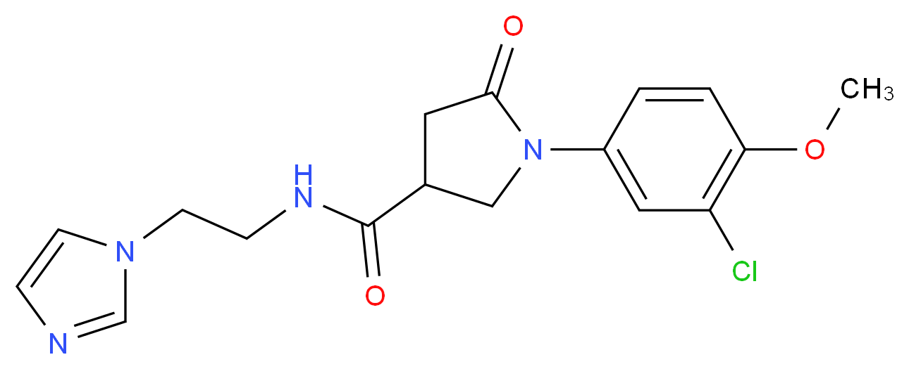 1-(3-chloro-4-methoxyphenyl)-N-[2-(1H-imidazol-1-yl)ethyl]-5-oxo-3-pyrrolidinecarboxamide_Molecular_structure_CAS_)
