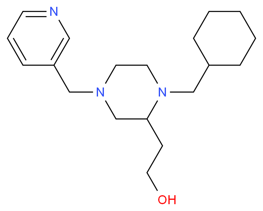 2-[1-(cyclohexylmethyl)-4-(3-pyridinylmethyl)-2-piperazinyl]ethanol_Molecular_structure_CAS_)