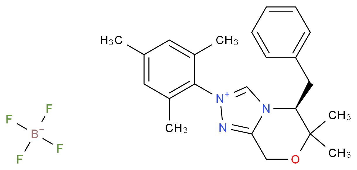 (S)-5-Benzyl-2-mesityl-6,6-dimethyl-6,8-dihydro-5H-[1,2,4]triazolo[3,4-c][1,4]oxazin-2-ium tetrafluoroborate_Molecular_structure_CAS_925706-40-7)