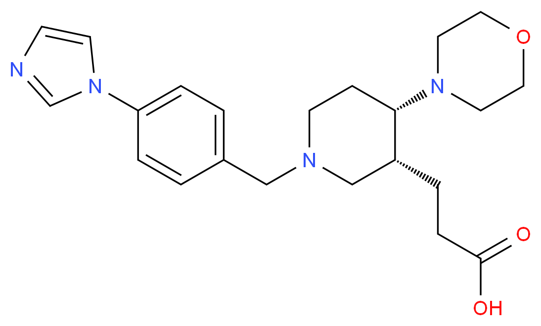 3-{(3R*,4S*)-1-[4-(1H-imidazol-1-yl)benzyl]-4-morpholin-4-ylpiperidin-3-yl}propanoic acid_Molecular_structure_CAS_)