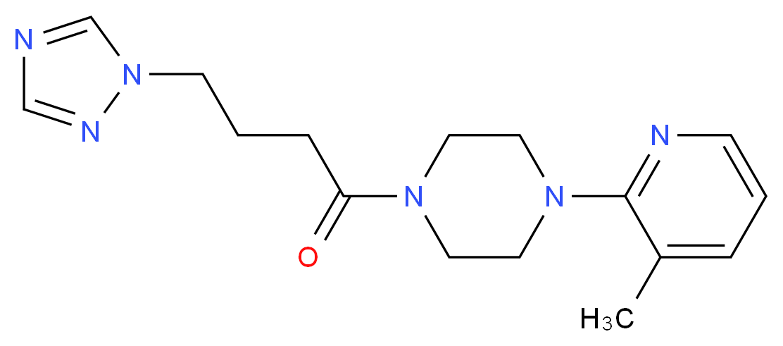 1-(3-methyl-2-pyridinyl)-4-[4-(1H-1,2,4-triazol-1-yl)butanoyl]piperazine_Molecular_structure_CAS_)