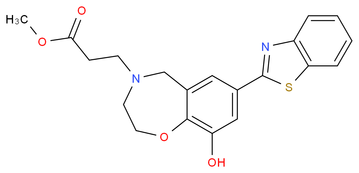 methyl 3-[7-(1,3-benzothiazol-2-yl)-9-hydroxy-2,3-dihydro-1,4-benzoxazepin-4(5H)-yl]propanoate_Molecular_structure_CAS_)