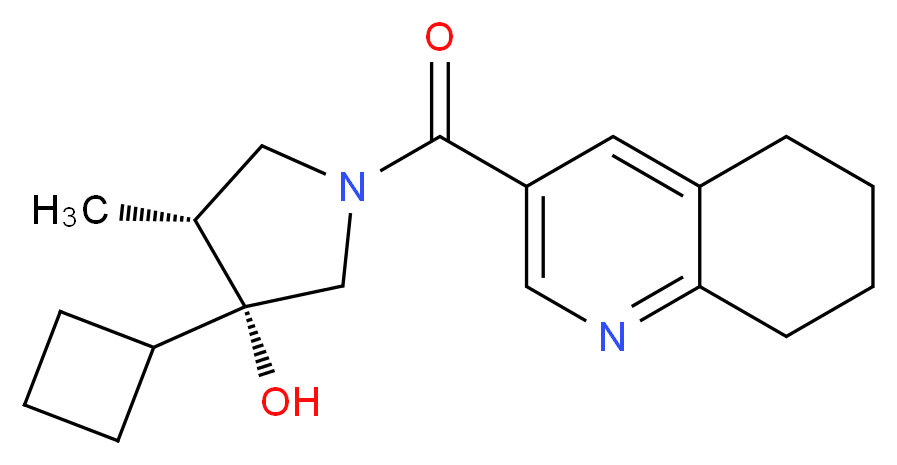 (3R*,4R*)-3-cyclobutyl-4-methyl-1-(5,6,7,8-tetrahydro-3-quinolinylcarbonyl)-3-pyrrolidinol_Molecular_structure_CAS_)