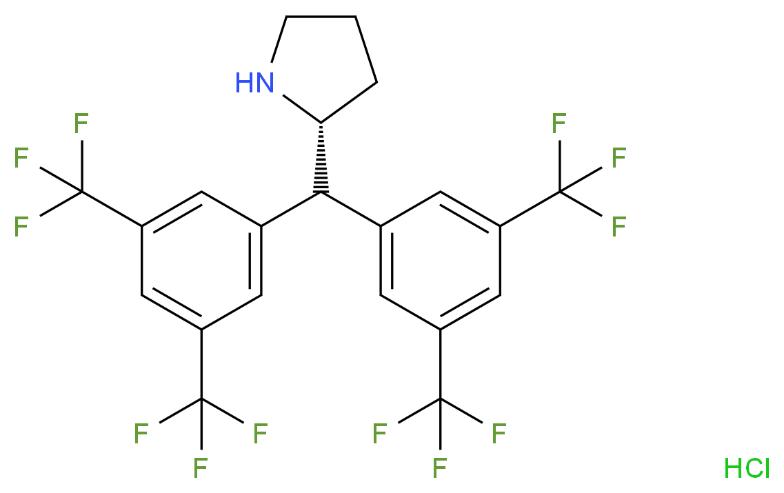 (R)-2-{Bis[3,5-bis(trifluoromethyl)phenyl]methyl}pyrrolidine hydrochloride_Molecular_structure_CAS_1217463-08-5)