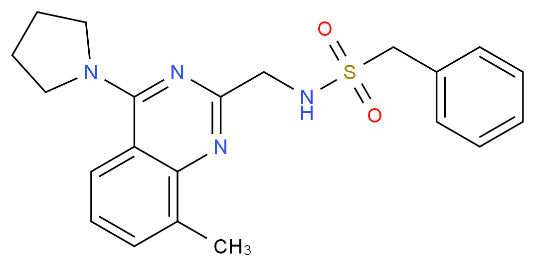 N-{[8-methyl-4-(1-pyrrolidinyl)-2-quinazolinyl]methyl}-1-phenylmethanesulfonamide_Molecular_structure_CAS_)
