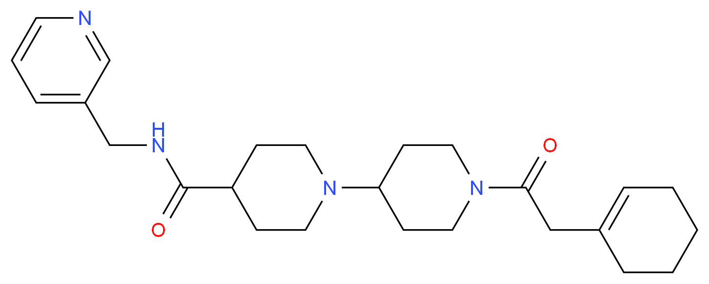 1'-(1-cyclohexen-1-ylacetyl)-N-(3-pyridinylmethyl)-1,4'-bipiperidine-4-carboxamide_Molecular_structure_CAS_)