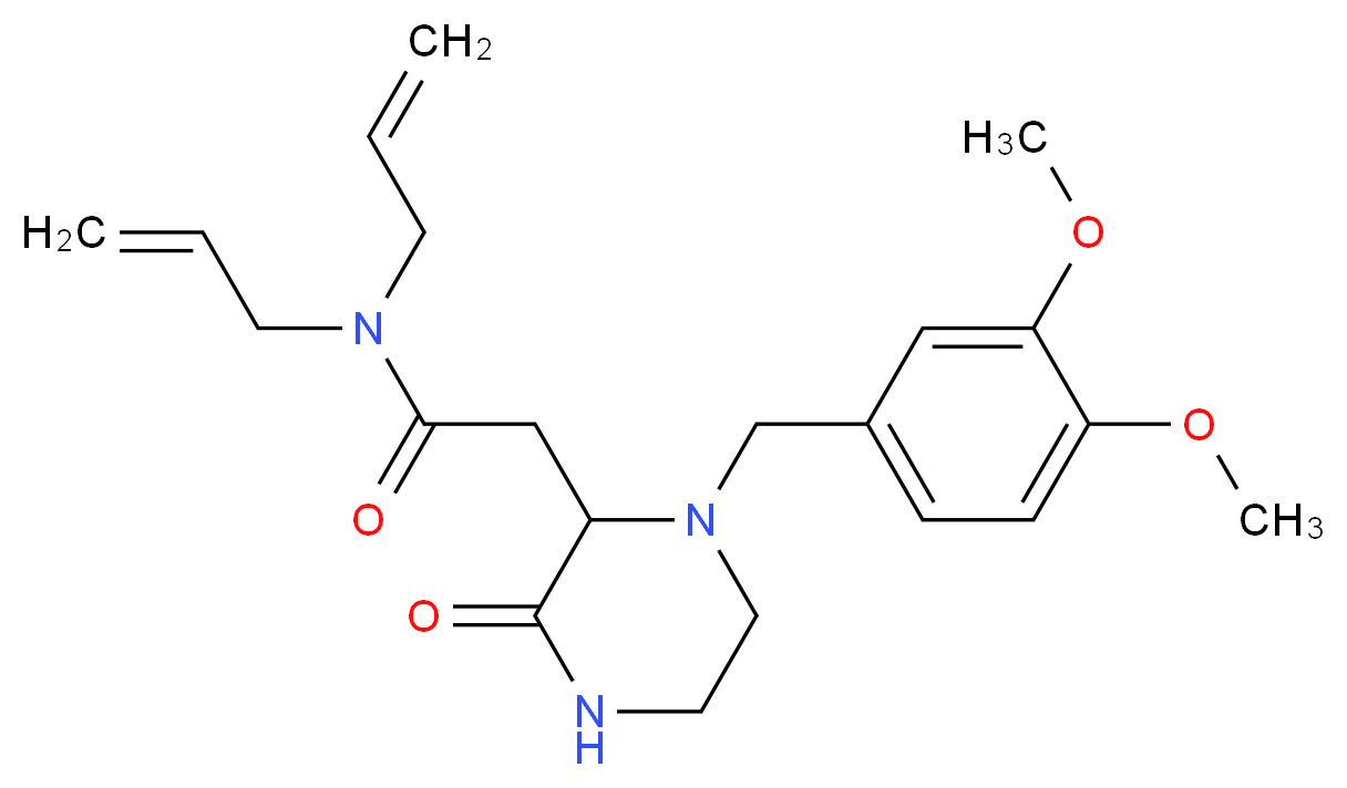 N,N-diallyl-2-[1-(3,4-dimethoxybenzyl)-3-oxo-2-piperazinyl]acetamide_Molecular_structure_CAS_)