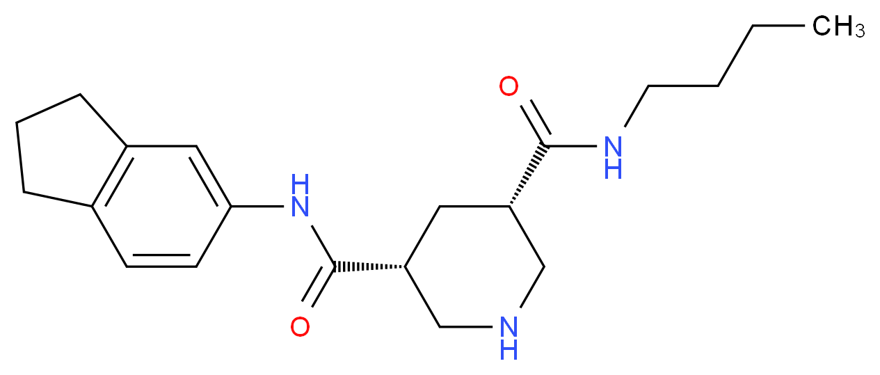 (3S,5R)-N-butyl-N'-(2,3-dihydro-1H-inden-5-yl)-3,5-piperidinedicarboxamide_Molecular_structure_CAS_)