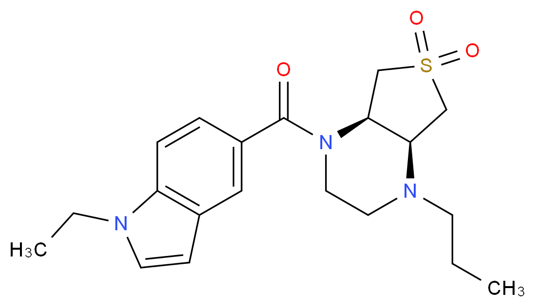(4aS*,7aR*)-1-[(1-ethyl-1H-indol-5-yl)carbonyl]-4-propyloctahydrothieno[3,4-b]pyrazine 6,6-dioxide_Molecular_structure_CAS_)