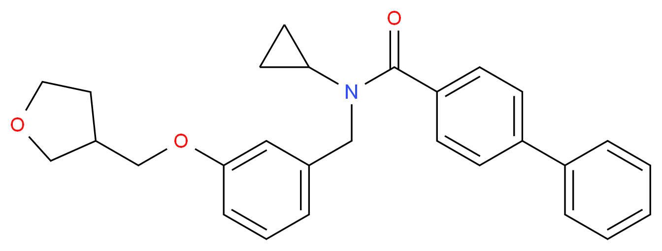 N-cyclopropyl-N-[3-(tetrahydro-3-furanylmethoxy)benzyl]-4-biphenylcarboxamide_Molecular_structure_CAS_)