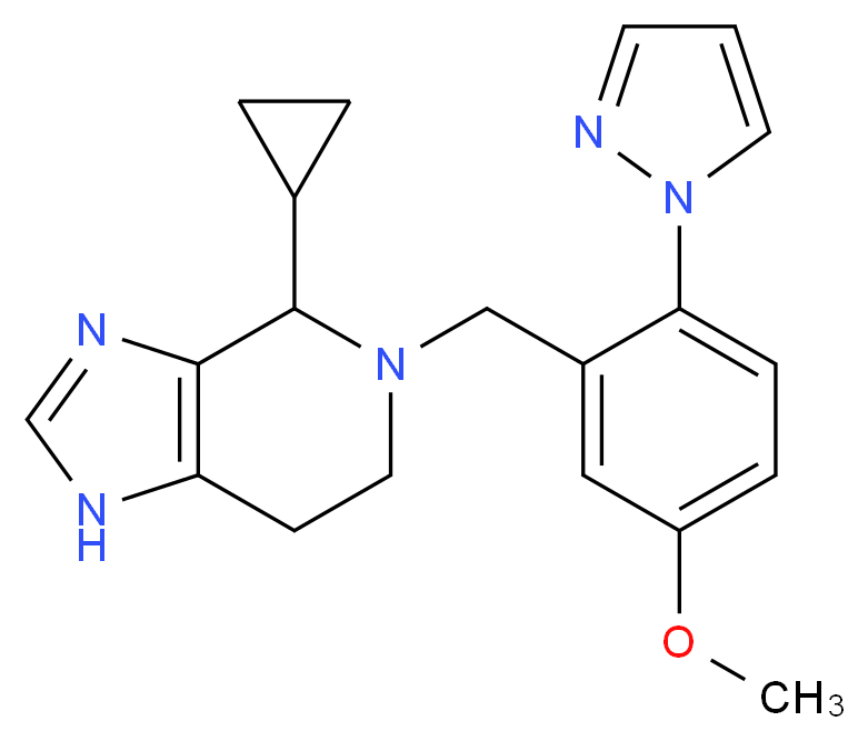 4-cyclopropyl-5-[5-methoxy-2-(1H-pyrazol-1-yl)benzyl]-4,5,6,7-tetrahydro-1H-imidazo[4,5-c]pyridine_Molecular_structure_CAS_)