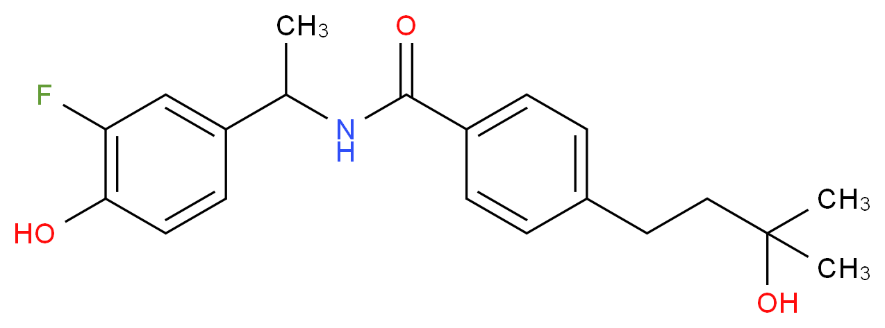 N-[1-(3-fluoro-4-hydroxyphenyl)ethyl]-4-(3-hydroxy-3-methylbutyl)benzamide_Molecular_structure_CAS_)