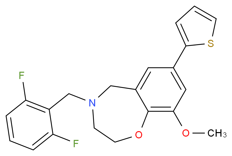 4-(2,6-difluorobenzyl)-9-methoxy-7-(2-thienyl)-2,3,4,5-tetrahydro-1,4-benzoxazepine_Molecular_structure_CAS_)