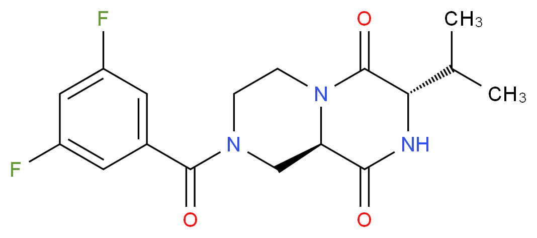 (3S,9aR)-8-(3,5-difluorobenzoyl)-3-isopropyltetrahydro-2H-pyrazino[1,2-a]pyrazine-1,4(3H,6H)-dione_Molecular_structure_CAS_)