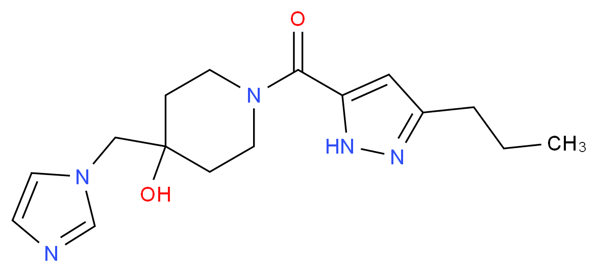 4-(1H-imidazol-1-ylmethyl)-1-[(3-propyl-1H-pyrazol-5-yl)carbonyl]-4-piperidinol_Molecular_structure_CAS_)