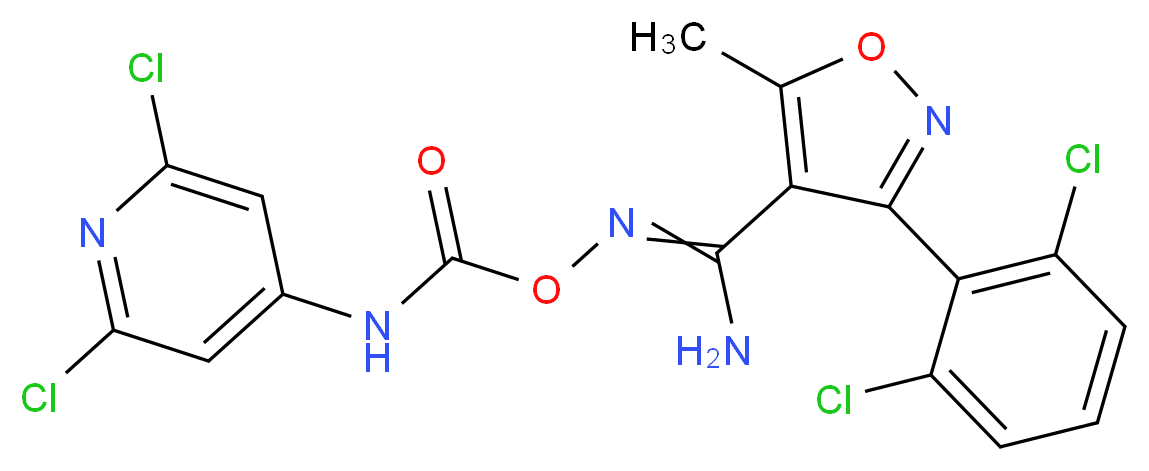 3-(2,6-dichlorophenyl)-N'-({[(2,6-dichloropyridin-4-yl)amino]carbonyl}oxy)-5-methylisoxazole-4-carboximidamide_Molecular_structure_CAS_)
