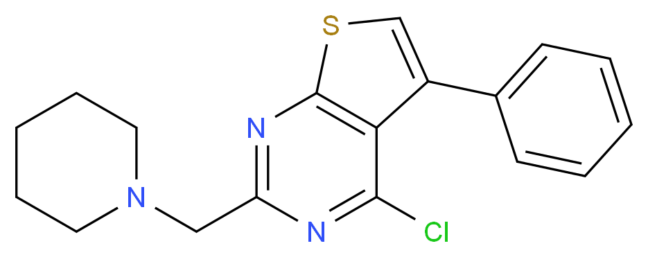 4-chloro-5-phenyl-2-(piperidin-1-ylmethyl)thieno[2,3-d]pyrimidine_Molecular_structure_CAS_)