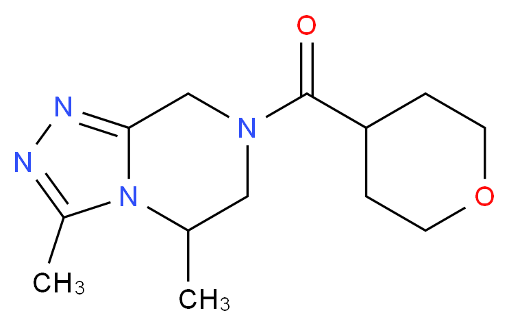 3,5-dimethyl-7-(tetrahydro-2H-pyran-4-ylcarbonyl)-5,6,7,8-tetrahydro[1,2,4]triazolo[4,3-a]pyrazine_Molecular_structure_CAS_)