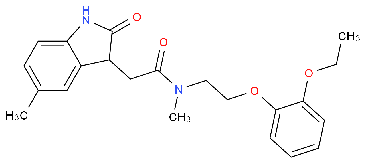 N-[2-(2-ethoxyphenoxy)ethyl]-N-methyl-2-(5-methyl-2-oxo-2,3-dihydro-1H-indol-3-yl)acetamide_Molecular_structure_CAS_)