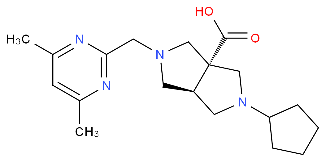 (3aR*,6aR*)-2-cyclopentyl-5-[(4,6-dimethylpyrimidin-2-yl)methyl]hexahydropyrrolo[3,4-c]pyrrole-3a(1H)-carboxylic acid_Molecular_structure_CAS_)