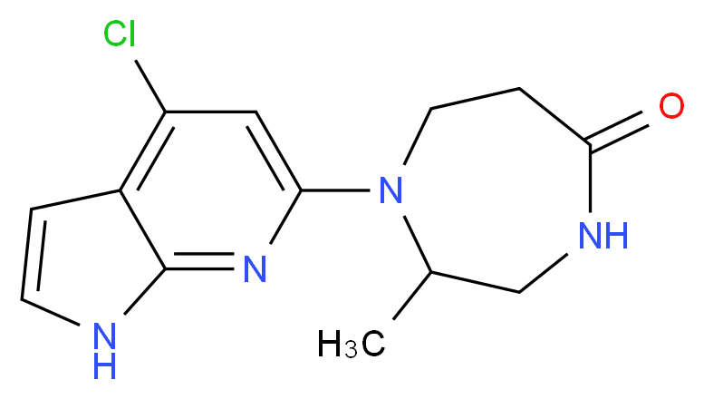 1-(4-chloro-1H-pyrrolo[2,3-b]pyridin-6-yl)-2-methyl-1,4-diazepan-5-one_Molecular_structure_CAS_)