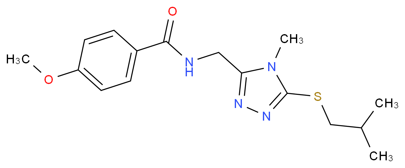 N-{[5-(isobutylthio)-4-methyl-4H-1,2,4-triazol-3-yl]methyl}-4-methoxybenzamide_Molecular_structure_CAS_)