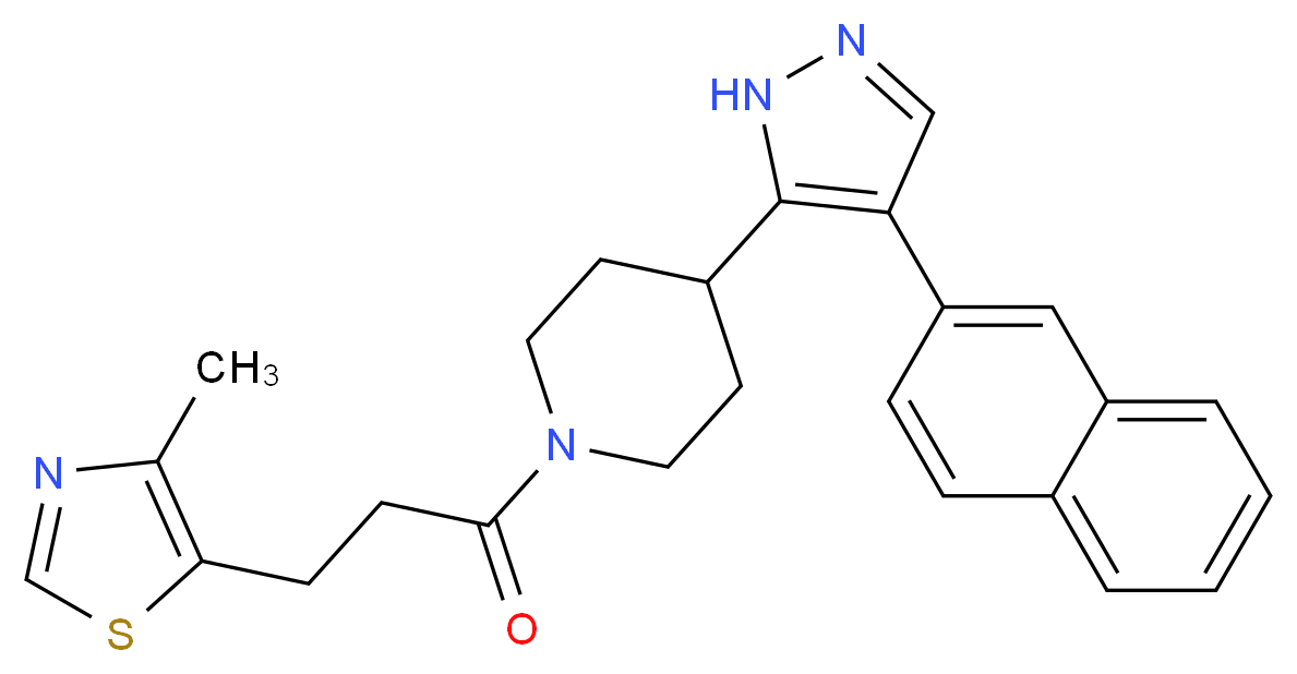 1-[3-(4-methyl-1,3-thiazol-5-yl)propanoyl]-4-[4-(2-naphthyl)-1H-pyrazol-5-yl]piperidine_Molecular_structure_CAS_)