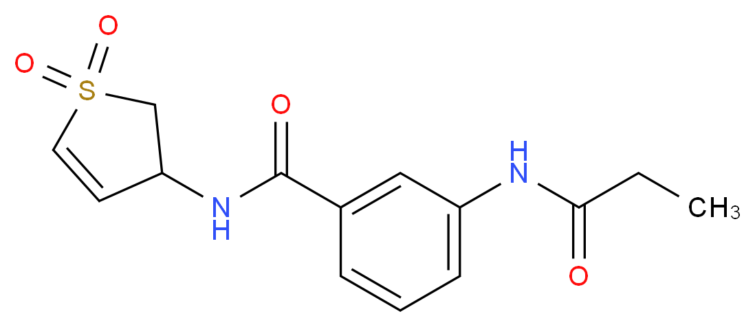 N-(1,1-dioxido-2,3-dihydro-3-thienyl)-3-(propionylamino)benzamide_Molecular_structure_CAS_)