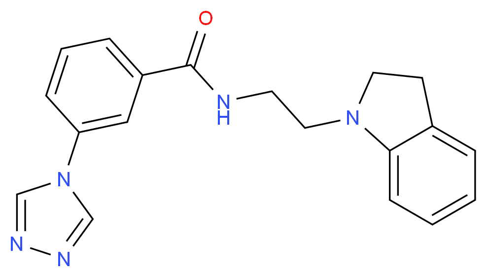N-[2-(2,3-dihydro-1H-indol-1-yl)ethyl]-3-(4H-1,2,4-triazol-4-yl)benzamide_Molecular_structure_CAS_)
