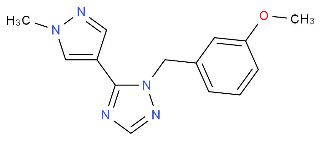 1-(3-methoxybenzyl)-5-(1-methyl-1H-pyrazol-4-yl)-1H-1,2,4-triazole_Molecular_structure_CAS_)