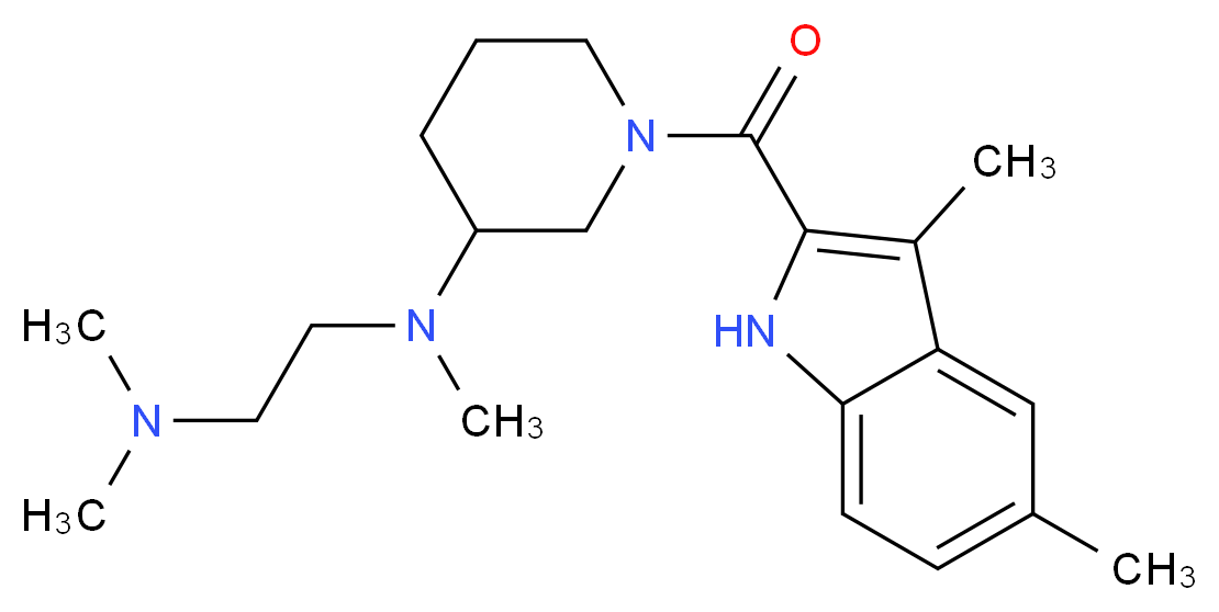 N-{1-[(3,5-dimethyl-1H-indol-2-yl)carbonyl]-3-piperidinyl}-N,N',N'-trimethyl-1,2-ethanediamine_Molecular_structure_CAS_)