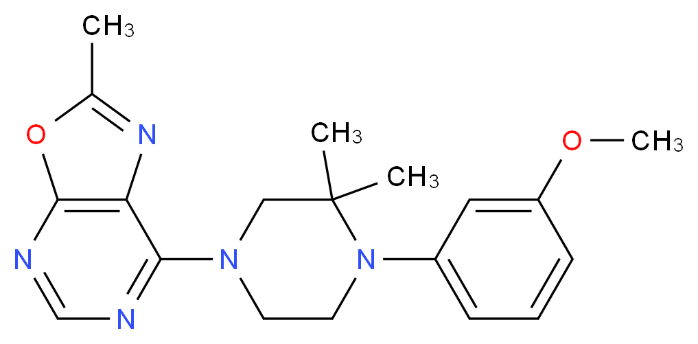 7-[4-(3-methoxyphenyl)-3,3-dimethylpiperazin-1-yl]-2-methyl[1,3]oxazolo[5,4-d]pyrimidine_Molecular_structure_CAS_)