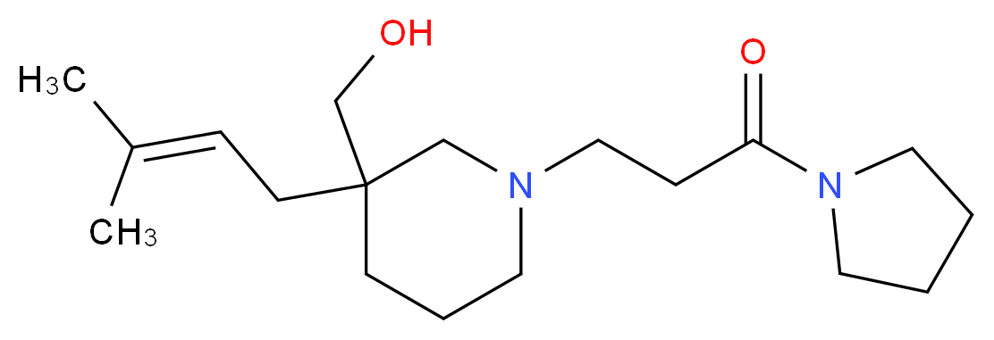 {3-(3-methyl-2-buten-1-yl)-1-[3-oxo-3-(1-pyrrolidinyl)propyl]-3-piperidinyl}methanol_Molecular_structure_CAS_)