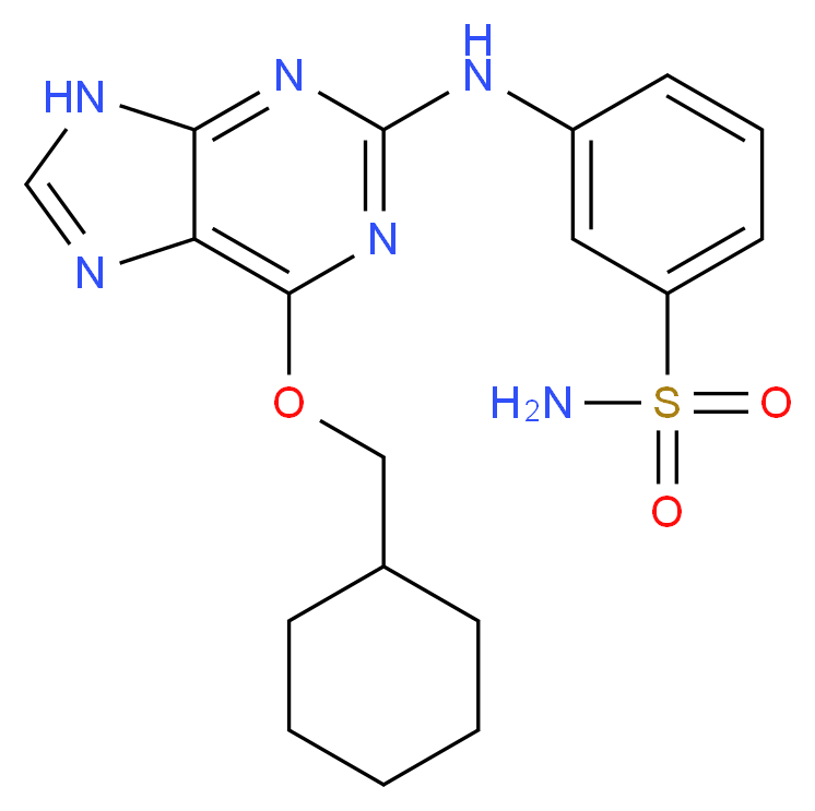 3-(6-CYCLOHEXYLMETHOXY-9H-PURIN-2-YLAMINO)-BENZENESULFONAMIDE_Molecular_structure_CAS_)