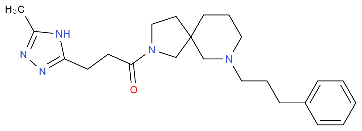 2-[3-(5-methyl-4H-1,2,4-triazol-3-yl)propanoyl]-7-(3-phenylpropyl)-2,7-diazaspiro[4.5]decane_Molecular_structure_CAS_)