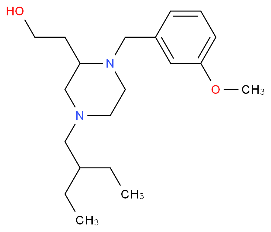 2-[4-(2-ethylbutyl)-1-(3-methoxybenzyl)-2-piperazinyl]ethanol_Molecular_structure_CAS_)