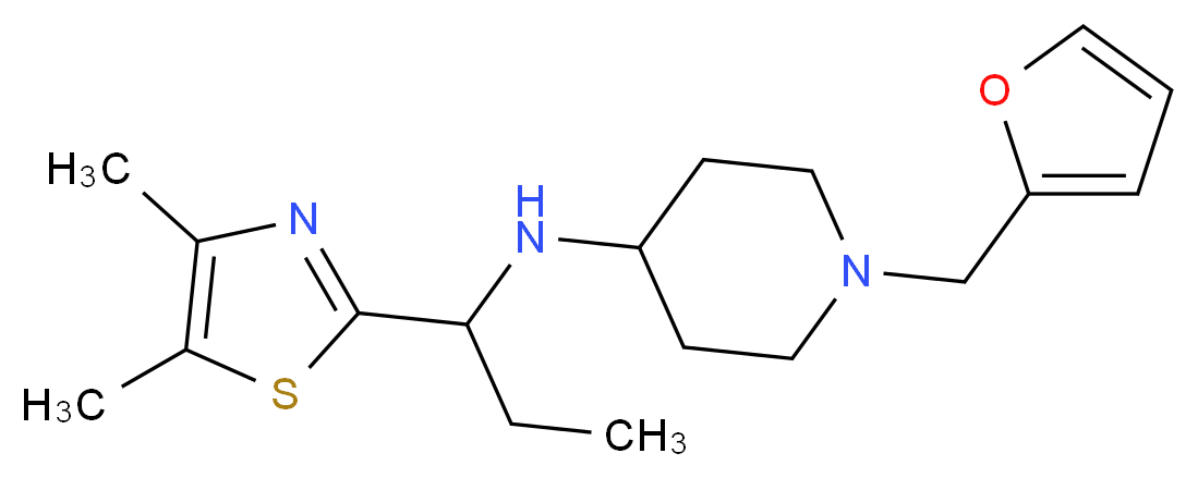N-[1-(4,5-dimethyl-1,3-thiazol-2-yl)propyl]-1-(2-furylmethyl)piperidin-4-amine_Molecular_structure_CAS_)