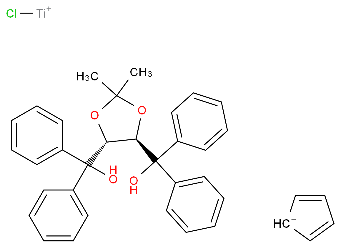 Chlorocyclopentadienyl[(4R,5R)-2,2-dimethyl-α,α,α′,α′-tetraphenyl-1,3-dioxolane-4,5-dimethanolato]titanium_Molecular_structure_CAS_132068-98-5)