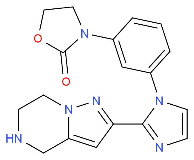 3-{3-[2-(4,5,6,7-tetrahydropyrazolo[1,5-a]pyrazin-2-yl)-1H-imidazol-1-yl]phenyl}-1,3-oxazolidin-2-one_Molecular_structure_CAS_)