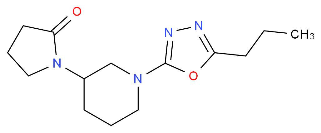 1-[1-(5-propyl-1,3,4-oxadiazol-2-yl)piperidin-3-yl]pyrrolidin-2-one_Molecular_structure_CAS_)