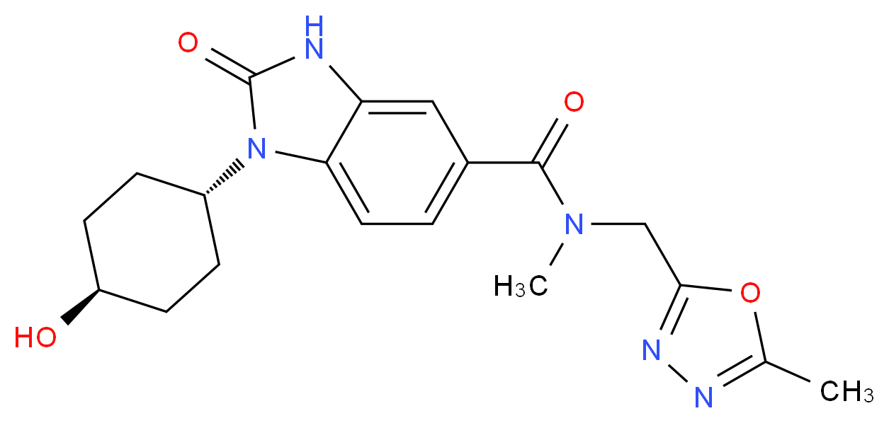 1-(trans-4-hydroxycyclohexyl)-N-methyl-N-[(5-methyl-1,3,4-oxadiazol-2-yl)methyl]-2-oxo-2,3-dihydro-1H-benzimidazole-5-carboxamide_Molecular_structure_CAS_)