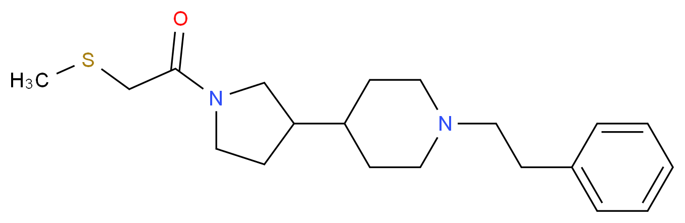 4-{1-[(methylthio)acetyl]-3-pyrrolidinyl}-1-(2-phenylethyl)piperidine_Molecular_structure_CAS_)