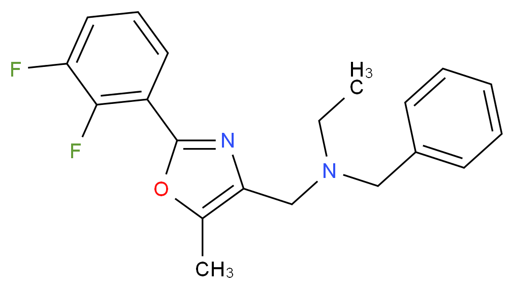 N-benzyl-N-{[2-(2,3-difluorophenyl)-5-methyl-1,3-oxazol-4-yl]methyl}ethanamine_Molecular_structure_CAS_)