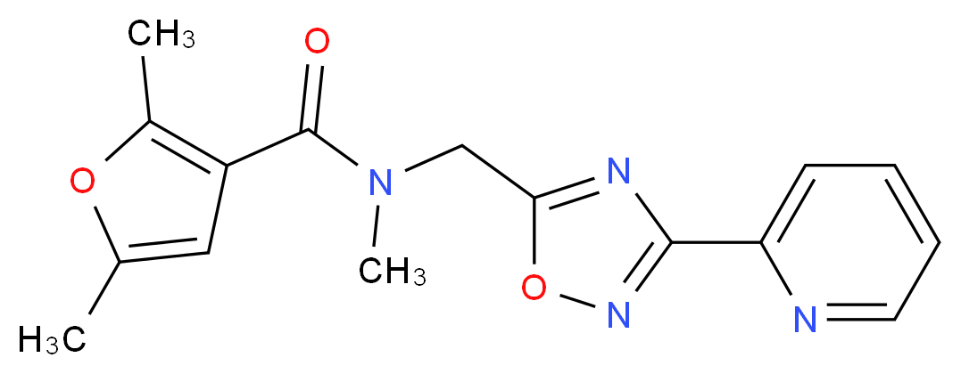 N,2,5-trimethyl-N-{[3-(2-pyridinyl)-1,2,4-oxadiazol-5-yl]methyl}-3-furamide_Molecular_structure_CAS_)