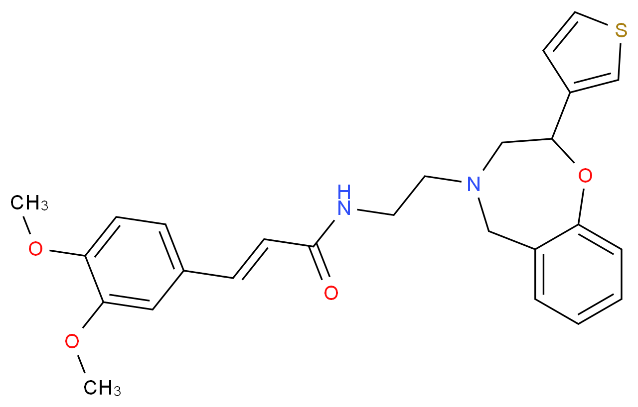(2E)-3-(3,4-dimethoxyphenyl)-N-{2-[2-(3-thienyl)-2,3-dihydro-1,4-benzoxazepin-4(5H)-yl]ethyl}acrylamide_Molecular_structure_CAS_)