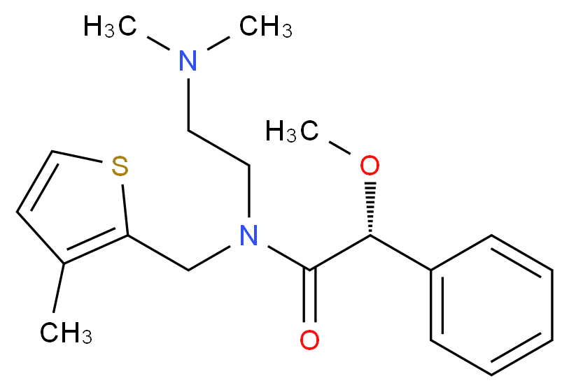 (2R)-N-[2-(dimethylamino)ethyl]-2-methoxy-N-[(3-methyl-2-thienyl)methyl]-2-phenylacetamide_Molecular_structure_CAS_)