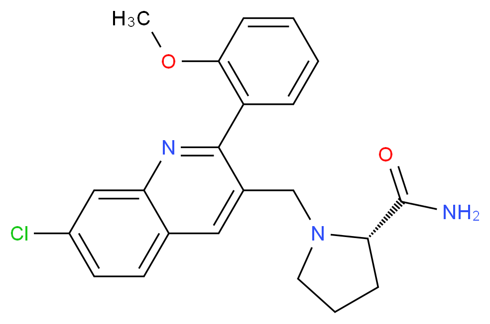 1-{[7-chloro-2-(2-methoxyphenyl)-3-quinolinyl]methyl}-L-prolinamide_Molecular_structure_CAS_)