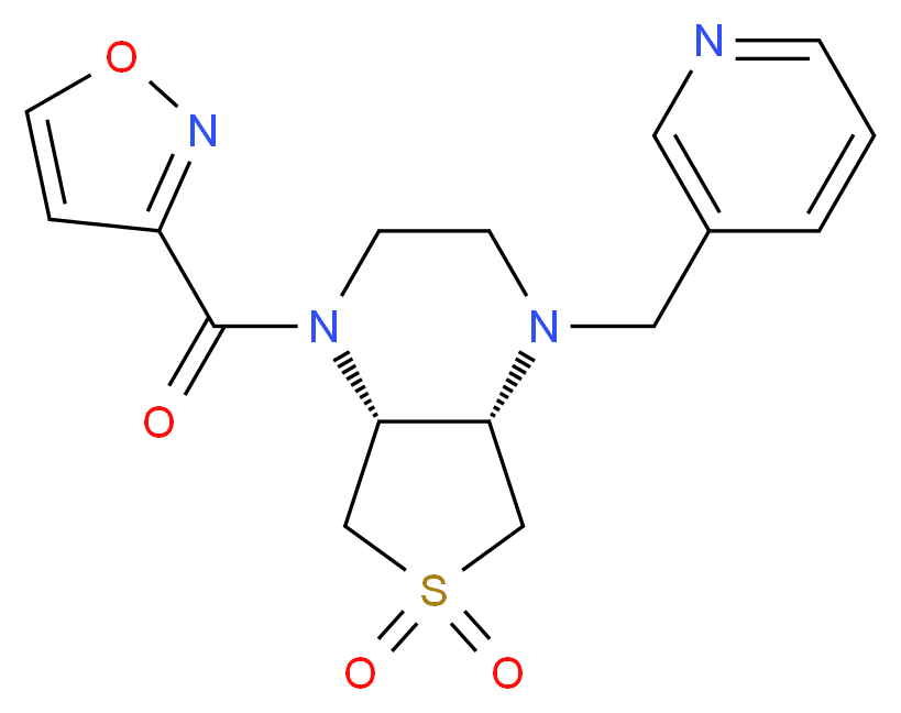 (4aS*,7aR*)-1-(3-isoxazolylcarbonyl)-4-(3-pyridinylmethyl)octahydrothieno[3,4-b]pyrazine 6,6-dioxide_Molecular_structure_CAS_)