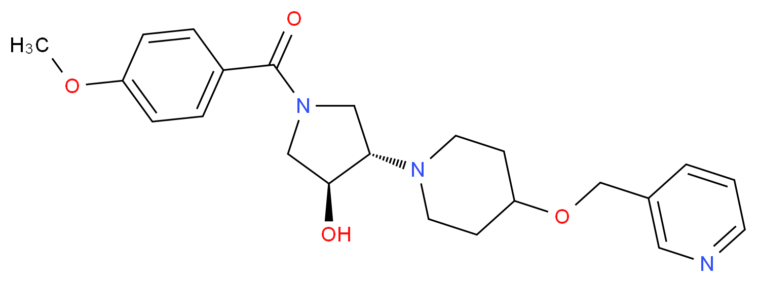 (3S*,4S*)-1-(4-methoxybenzoyl)-4-[4-(3-pyridinylmethoxy)-1-piperidinyl]-3-pyrrolidinol_Molecular_structure_CAS_)